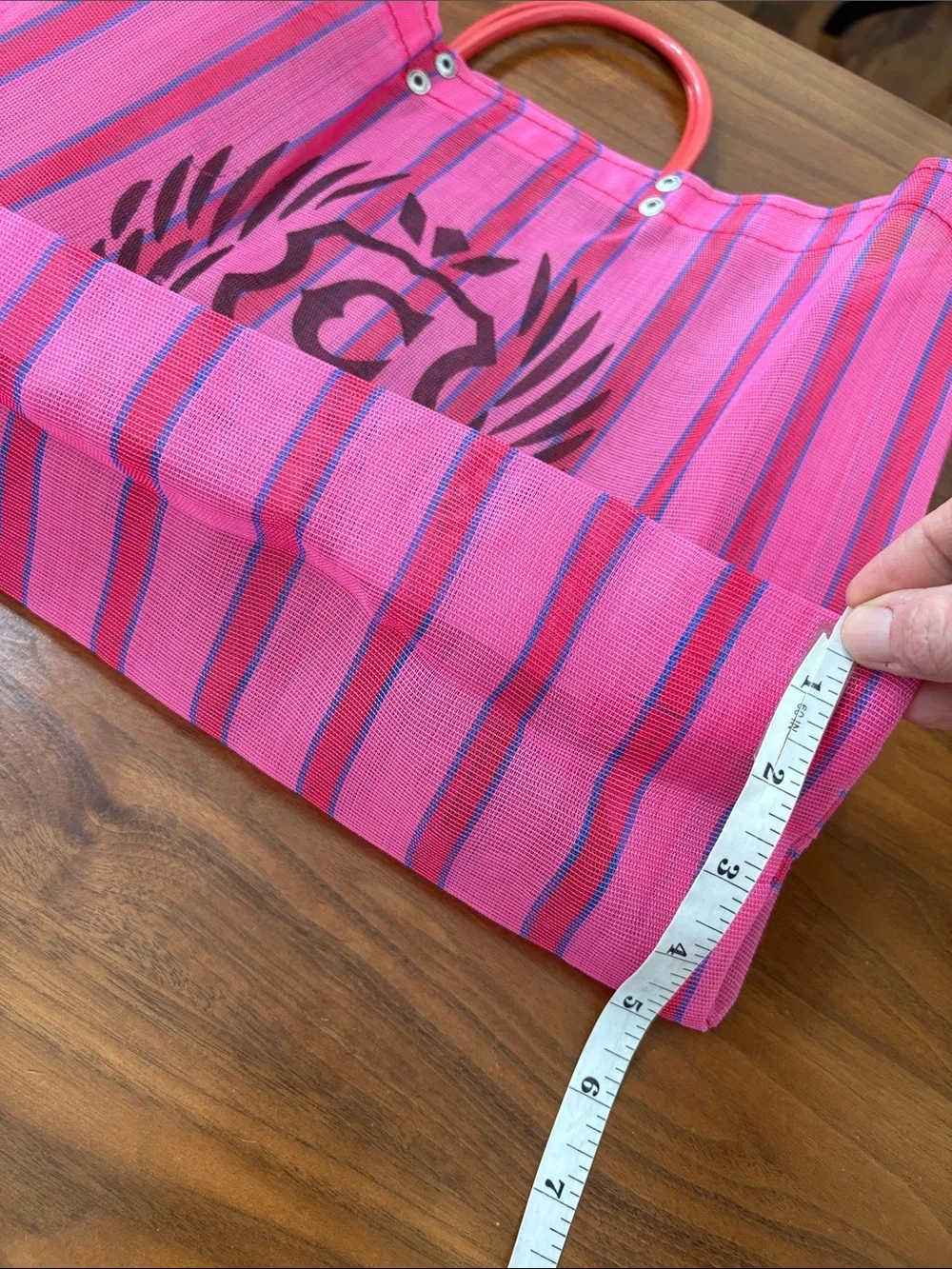 NEW Consuela Fiesta Pink Striped Shopping Tote Mesh